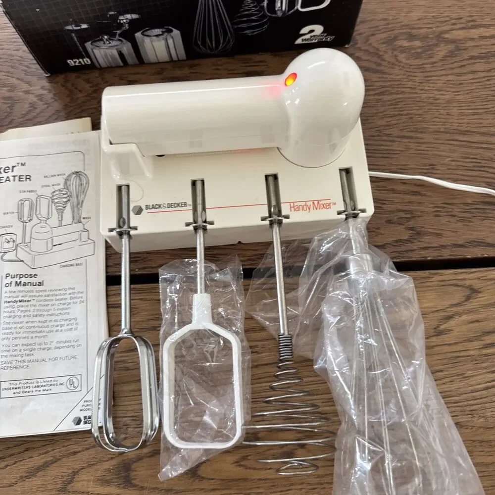Black & Decker Handy Mixer Cordless Beater compact Wall Mount  New Open Box